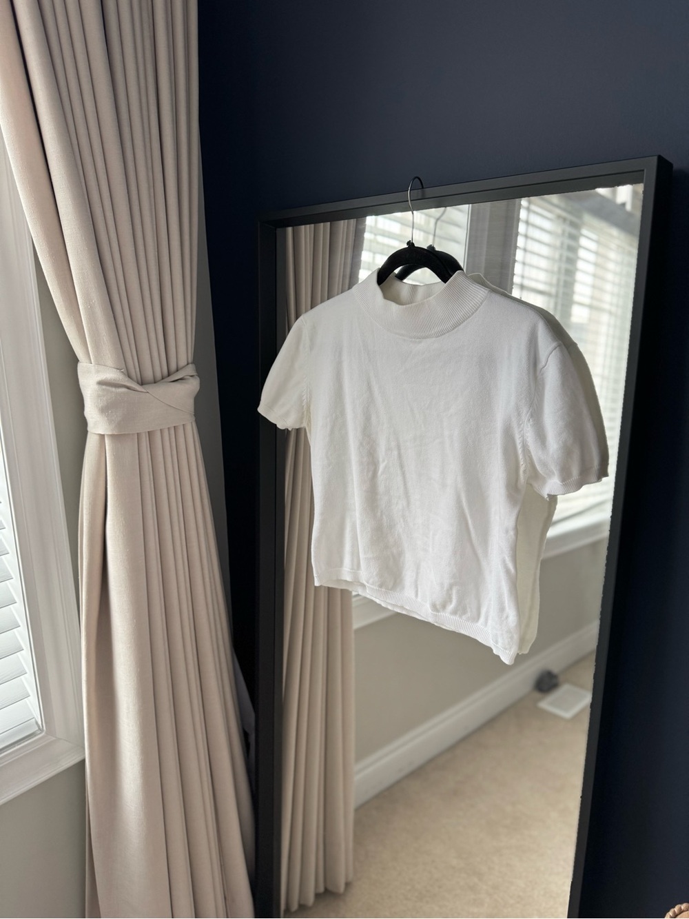 100% Cotton Peplum Sleeve, Mock Neck, Crop Top